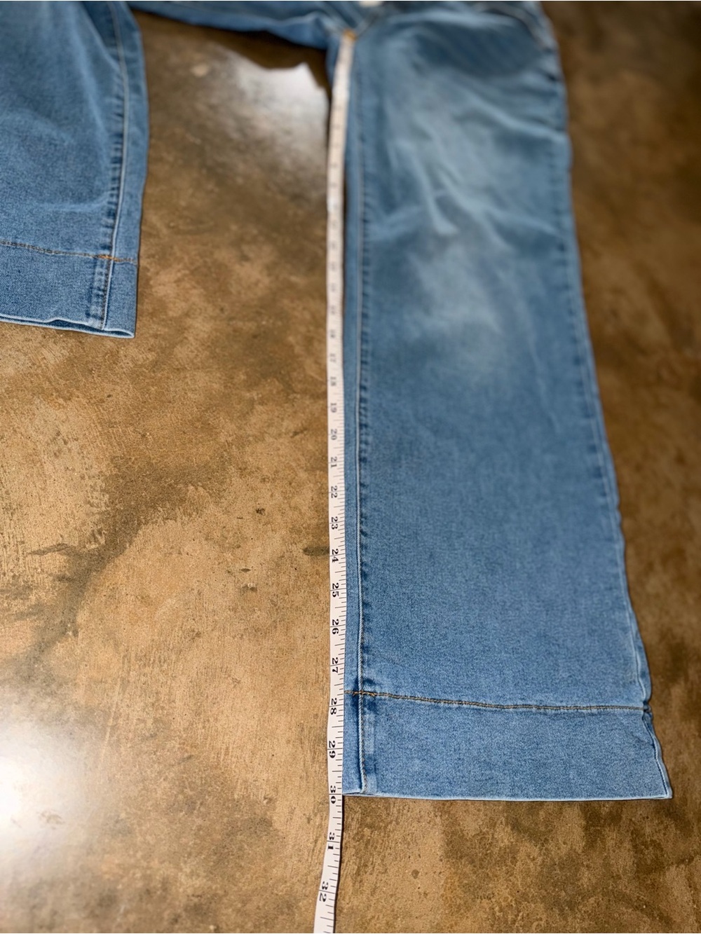 Sidefeel NWOT Size 16 Wide Leg Jeans Light Wash Cuffed Hem Drawstring - Picture 8 of 12